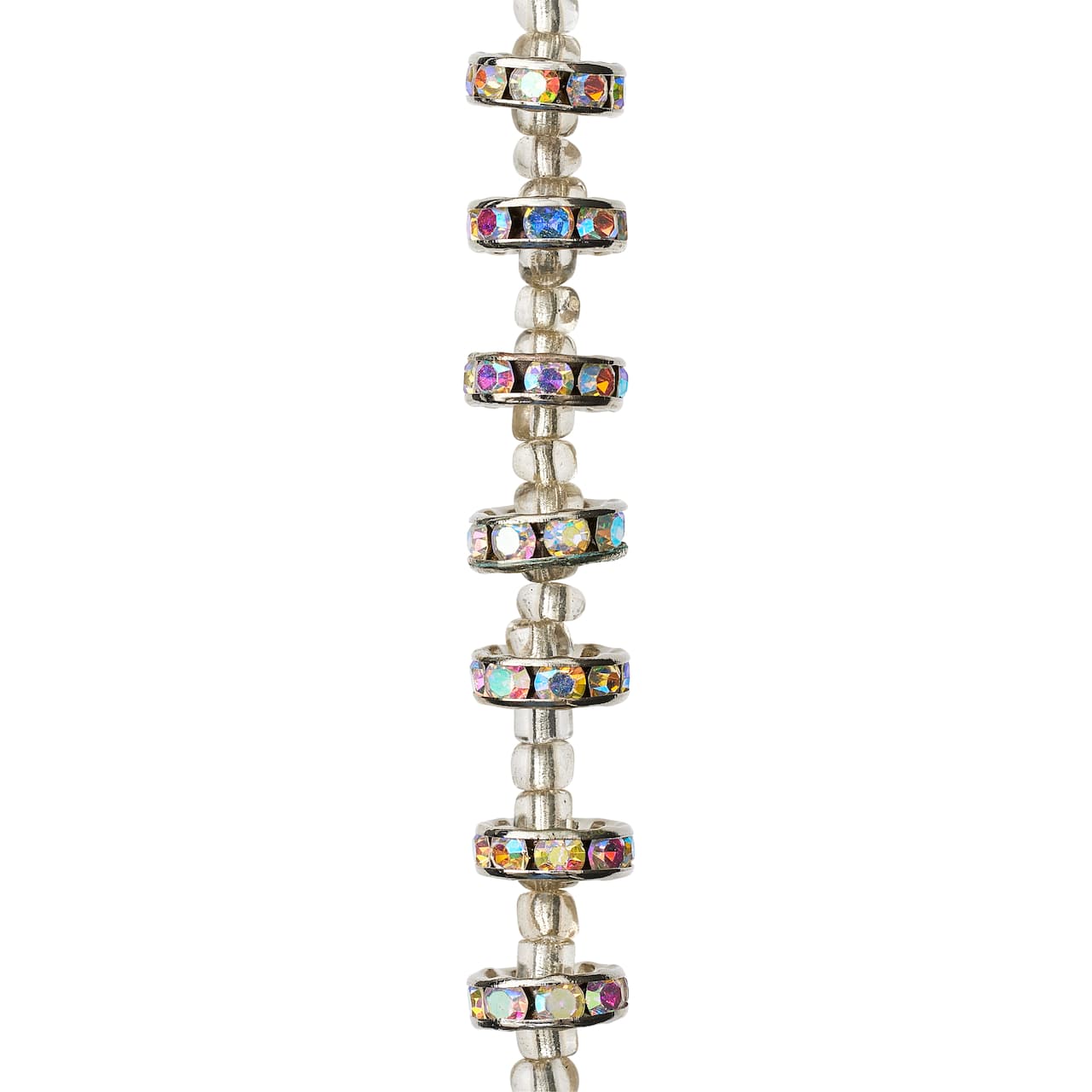 Rhodium with Multicolor Rhinestone Round Beads, 10mm by Bead Landing&#x2122;